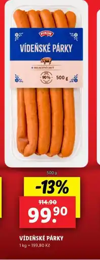 Lidl Vídeňské párky nabídka
