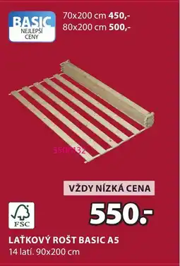 JYSK LAŤKOVÝ ROŠT BASIC A5 nabídka