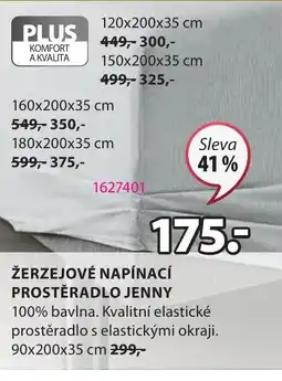 JYSK ŽERZEJOVÉ NAPÍNACÍ PROSTĚRADLO JENNY nabídka