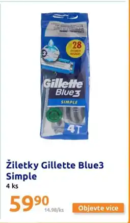 Action Žiletky Gillette Blue3 Simple nabídka