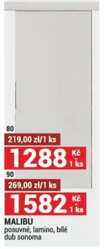 Merkury Market MALIBU posuvné, lamino, bílé dub sonoma nabídka