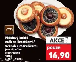 Kaufland Máslový koláč mák se švestkami/ tvaroh s meruňkami nabídka