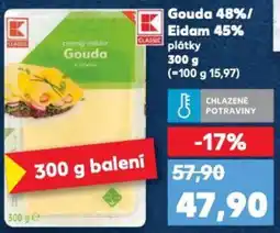 Kaufland Gouda 48%/ Eidam 45% nabídka