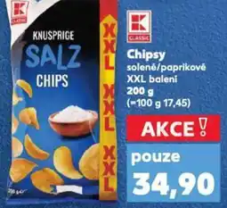 Kaufland Chipsy solené/paprikově nabídka