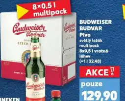 Kaufland BUDWEISER BUDVAR Pivo nabídka