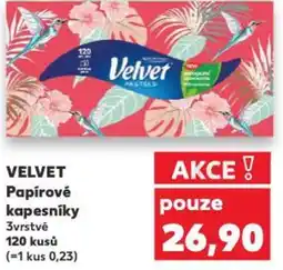 Kaufland VELVET Papírové kapesníky nabídka