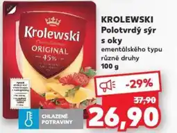Kaufland KROLEWSKI Polotvrdý sýr s oky nabídka