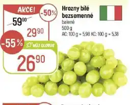 Globus Hrozny bílé bezsemenné nabídka