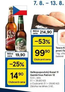 Tesco Pivo velkopopovický kozel nabídka