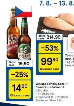 Tesco Pivo gambrinus nabídka