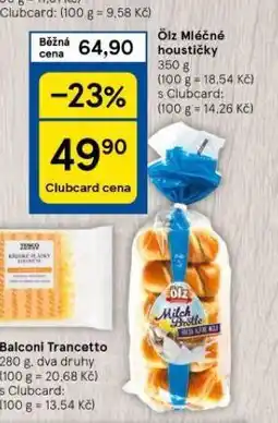Tesco Olz mléčné houstičky nabídka