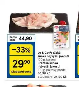 Tesco Pražská šunka nejvyšší jakosti nabídka