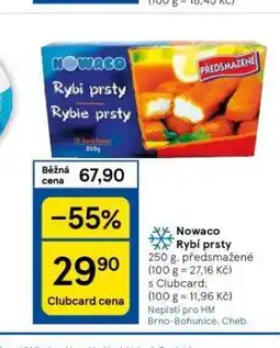 Tesco Nowaco rybí prsty nabídka