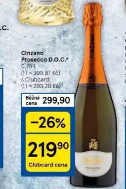 Tesco Cinzano prosecco nabídka
