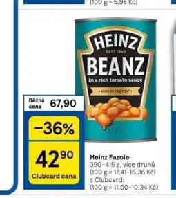 Tesco Heinz fazole nabídka