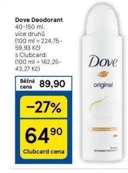 Tesco Dove deodorant nabídka
