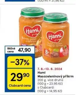 Tesco Hami masozeleninový příkrm nabídka