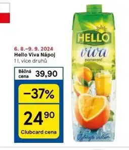 Tesco Hello viva nápoj nabídka