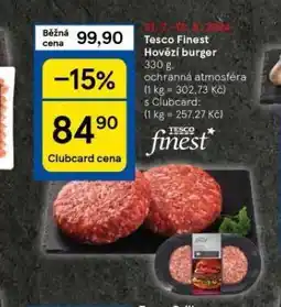 Tesco Hovězí burger nabídka