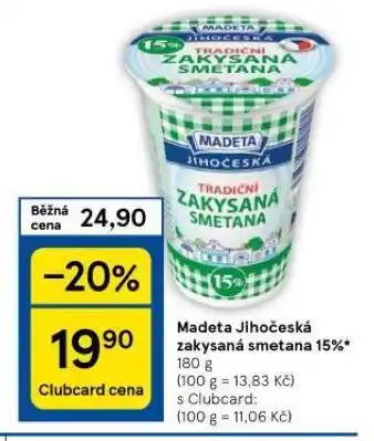 Tesco Madeta jihočeská zakysaná smetana nabídka