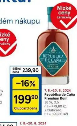 Tesco Republica de caňa premium rum nabídka