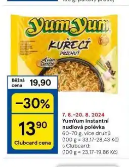 Tesco Yum yum instantní polévka nabídka