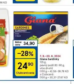 Tesco Giana sardinky nabídka