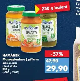 Kaufland Hamánek masozeleninový příkrm nabídka