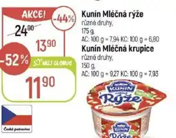 Globus Kunín Mléčná rýže nabídka