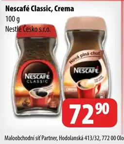 Partner Maloobchodní síť Nescafé Classic, Crema nabídka