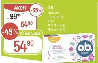 Globus O.B. tampony nabídka