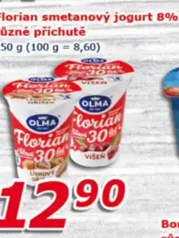 ESO MARKET Florian smetanový jogurt 8% různé příchutě nabídka