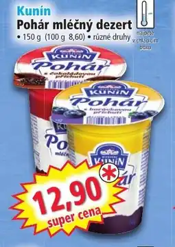 Norma Kunín Pohár mléčný dezert nabídka