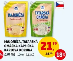 Penny Market MAJONÉZA, TATARSKÁ OMÁČKA KAPSIČKA KARLOVA KORUNA nabídka