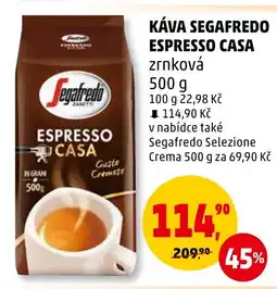 Penny Market KÁVA SEGAFREDO ESPRESSO CASA nabídka