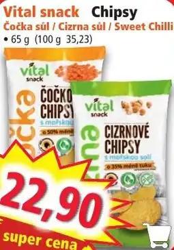 Norma Vital snack Chipsy Čočka sůl / Cizrna sůl / Sweet Chilli nabídka