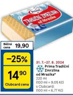 Tesco Prima Tradiční Zmrzlina od Mrazíka nabídka