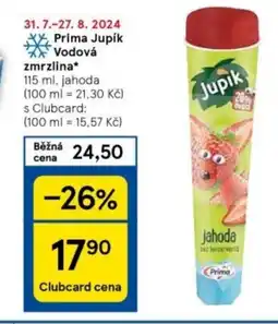 Tesco Prima Jupík Vodová zmrzlina nabídka