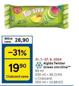 Tesco Algida Twister Green zmrzlina nabídka