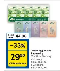 Tesco Tento Hygienické kapesníky nabídka