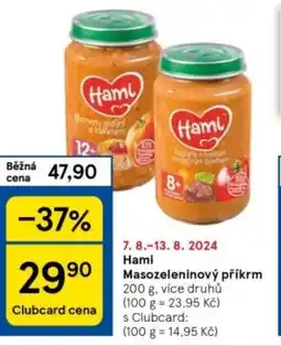 Tesco Hami Masozeleninový příkrm nabídka
