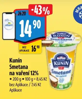 Albert Kunín Smetana na vaření 12% nabídka