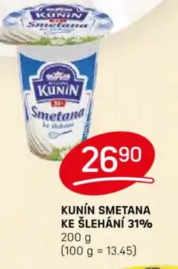 Flop KUNIN SMETANA KE ŠLEHÁNÍ 31% 200 g nabídka