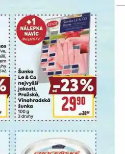 Billa Šunka le&co nejvyšší jakosti nabídka