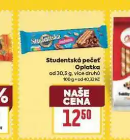 Billa Orion studentská pečeť oplatka nabídka