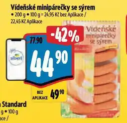 Albert Vídeňské minipárečky se sýrem nabídka