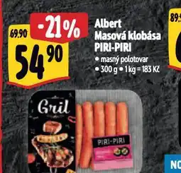 Albert Masová klobása piri-piri nabídka