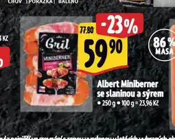 Albert Miniberner se slaninou a sýrem nabídka