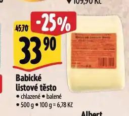 Albert Babické listové těsto nabídka