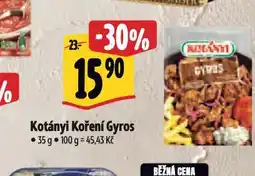 Albert Kotányi koření gyros nabídka